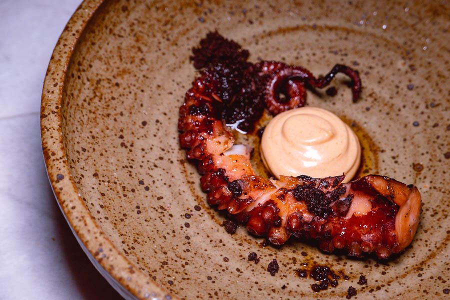 Octopus leg at Bespoke Modern Bar and Grill, steakhouse at the St Regis Shanghai Jingan. Photo by Rachel Gouk 