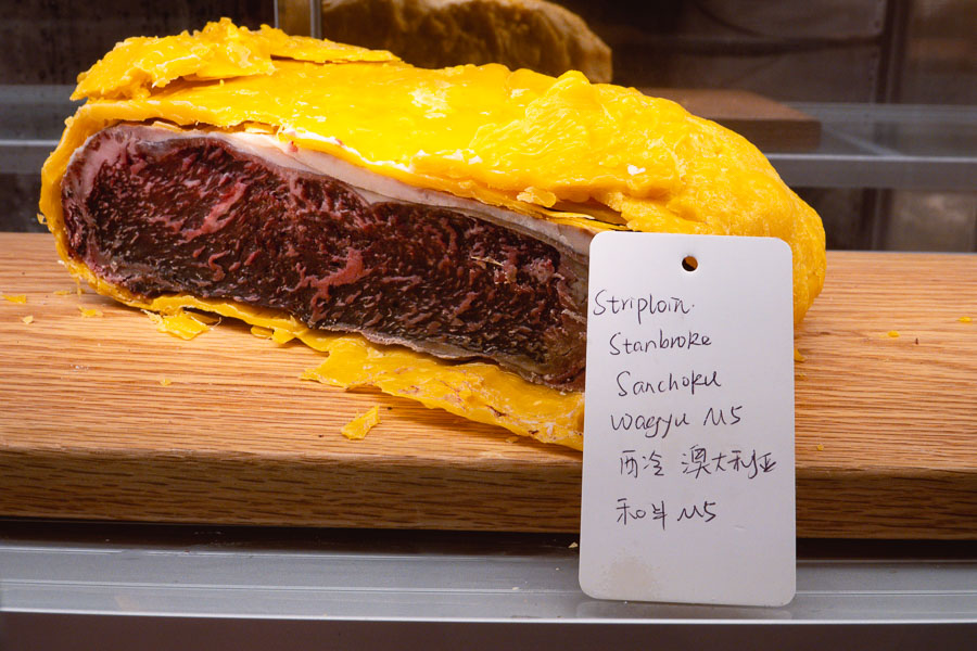 Steaks at Bespoke Modern Bar and Grill, steakhouse at the St Regis Shanghai Jingan. Photo by Rachel Gouk 