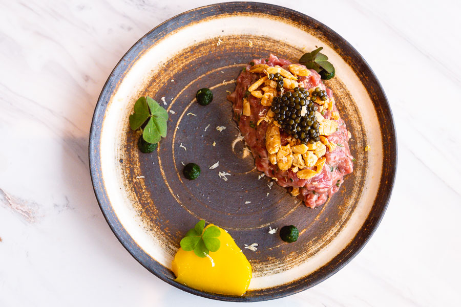 Beef Tartare at Oxalis, a French bistro in Shanghai. Photo by Rachel Gouk.