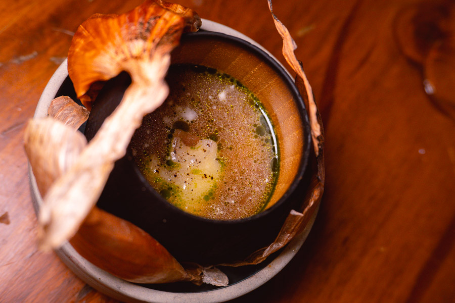 Onion soup at Perch, a pop-up dining experience by the team behind The Nest, Shanghai. Photo by Rachel Gouk.