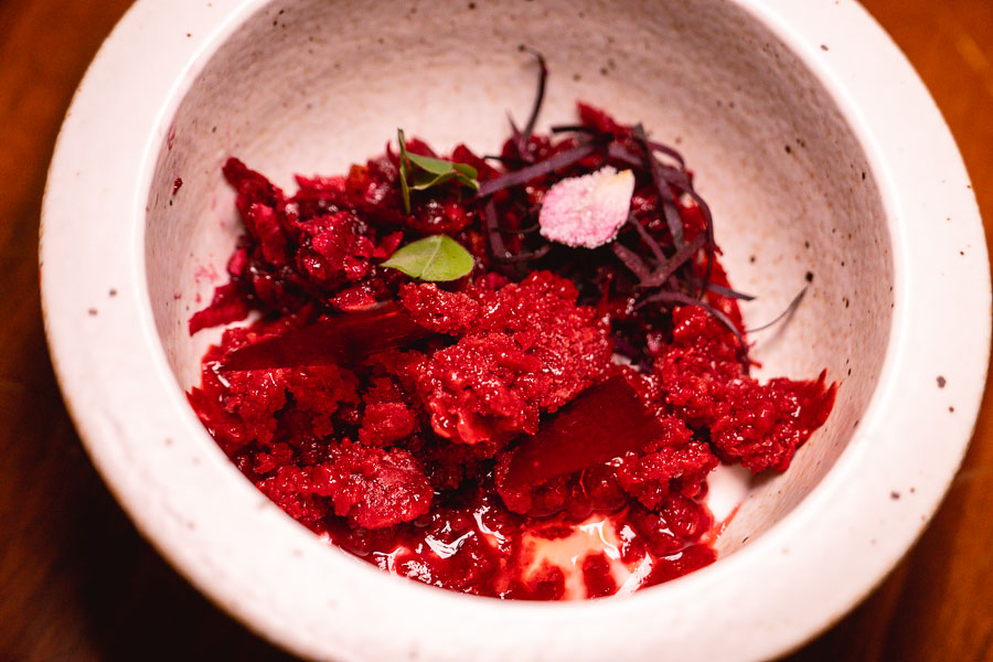 Beetroot dessert at Perch, a pop-up dining experience by the team behind The Nest, Shanghai. Photo by Rachel Gouk.