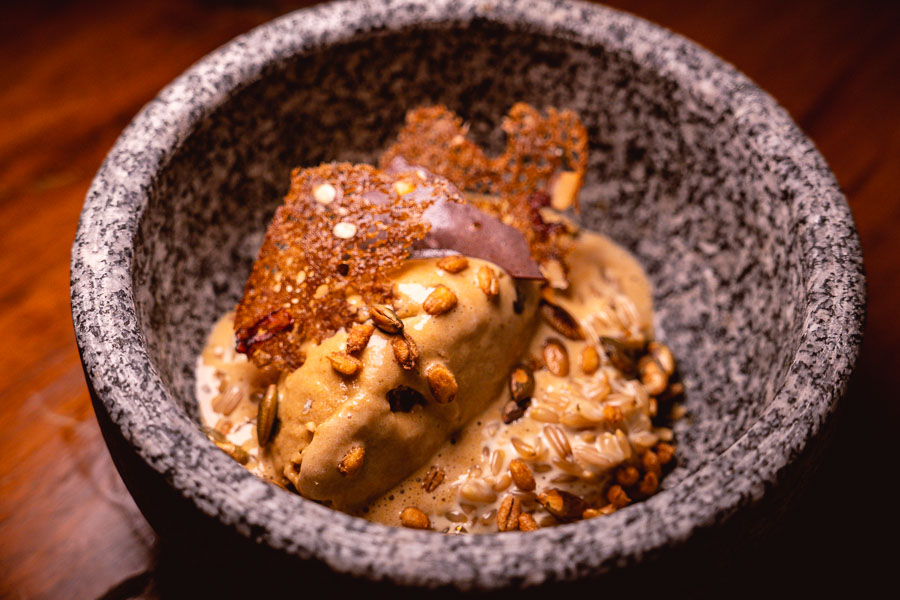 Oat porridge at Perch, a pop-up dining experience by the team behind The Nest, Shanghai. Photo by Rachel Gouk.
