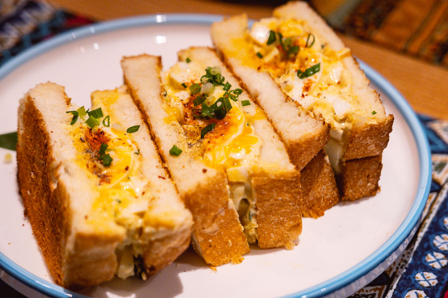 Egg Salad Sandwich for brunch at Birds of Paradise, a tiki bar and restaurant in Shanghai. Photo by Rachel Gouk.