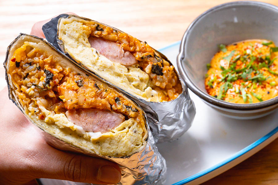 Breakfast Burrito for brunch at Birds of Paradise, a tiki bar and restaurant in Shanghai. Photo by Rachel Gouk.