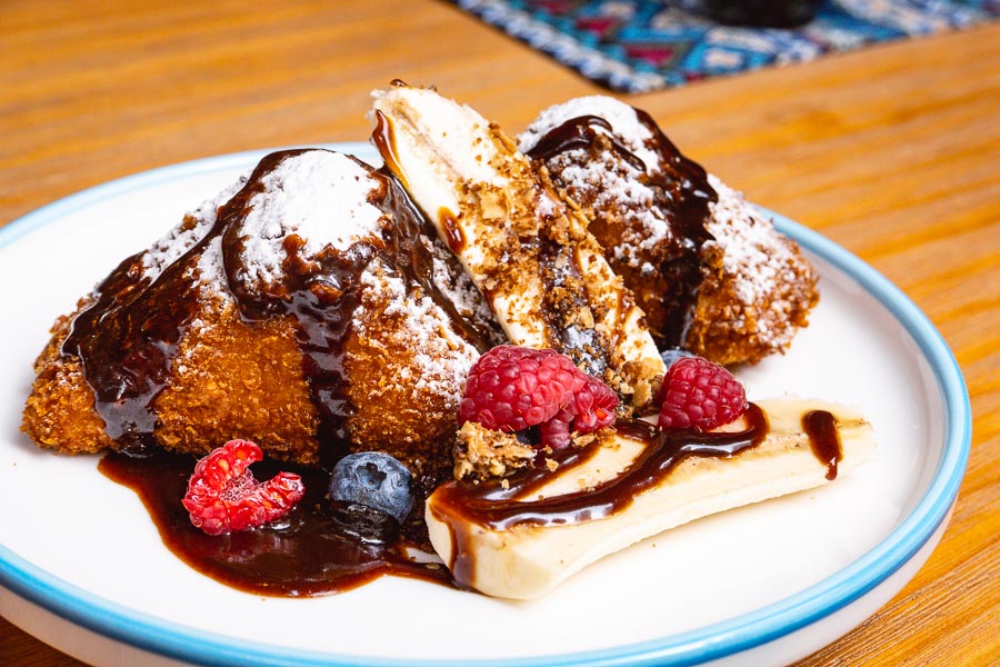 Banana French Toast for brunch at Birds of Paradise, a tiki bar and restaurant in Shanghai. Photo by Rachel Gouk.