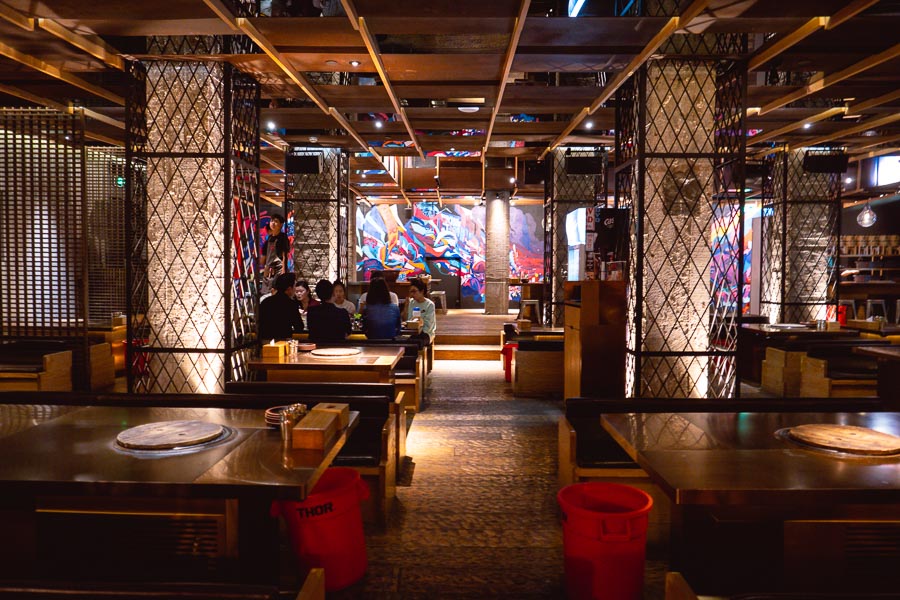 JUJU, a Korean barbecue restaurant and ganbei joint on the Bund, Shanghai. Photo by Rachel Gouk
