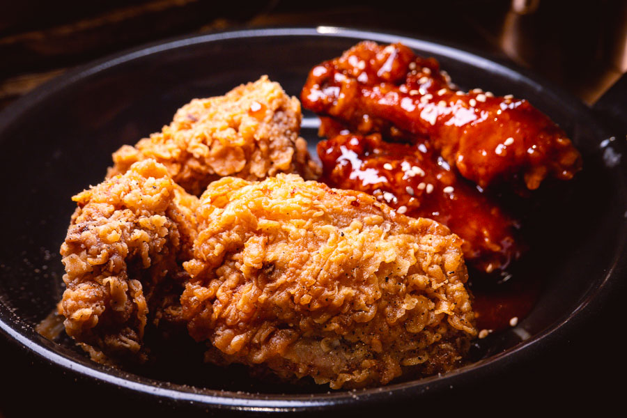 Korean Fried Chicken at JUJU, a Korean barbecue restaurant and ganbei joint on the Bund, Shanghai. Photo by Rachel Gouk