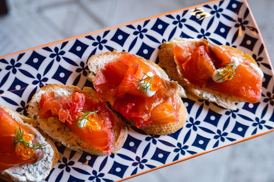Bruschetta at Perch, an easy-going neighborhood cocktail bar in Shanghai. Photo by Rachel Gouk.