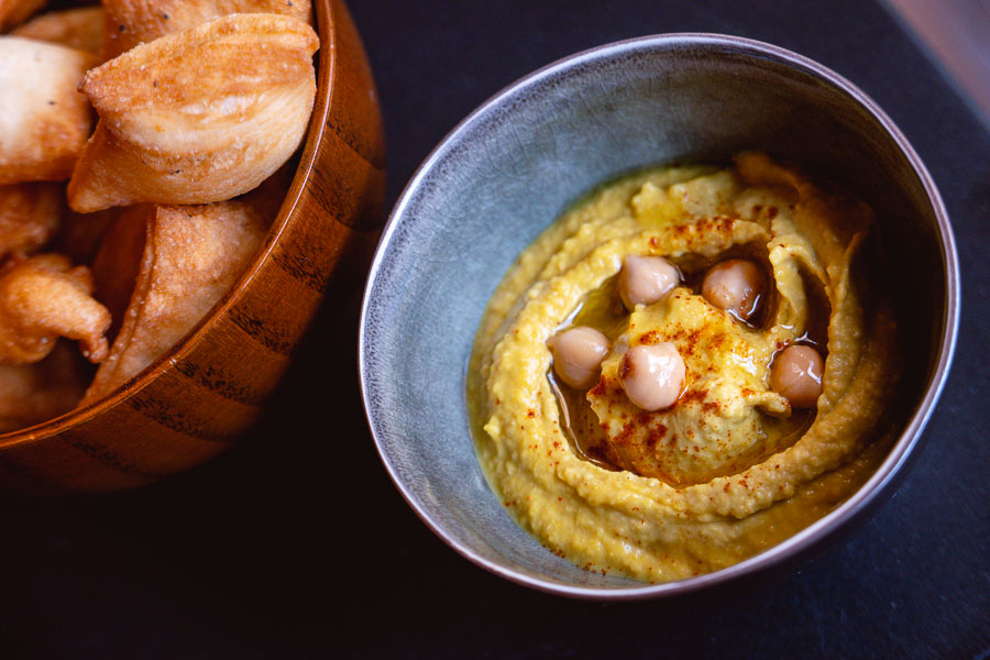Hummus at Perch, an easy-going neighborhood cocktail bar in Shanghai. Photo by Rachel Gouk.