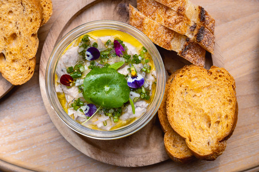 Tuna Rillettes at Popot, a cafe in Shanghai serving French food in eco-friendly glass jars. Photo by Rachel Gouk.