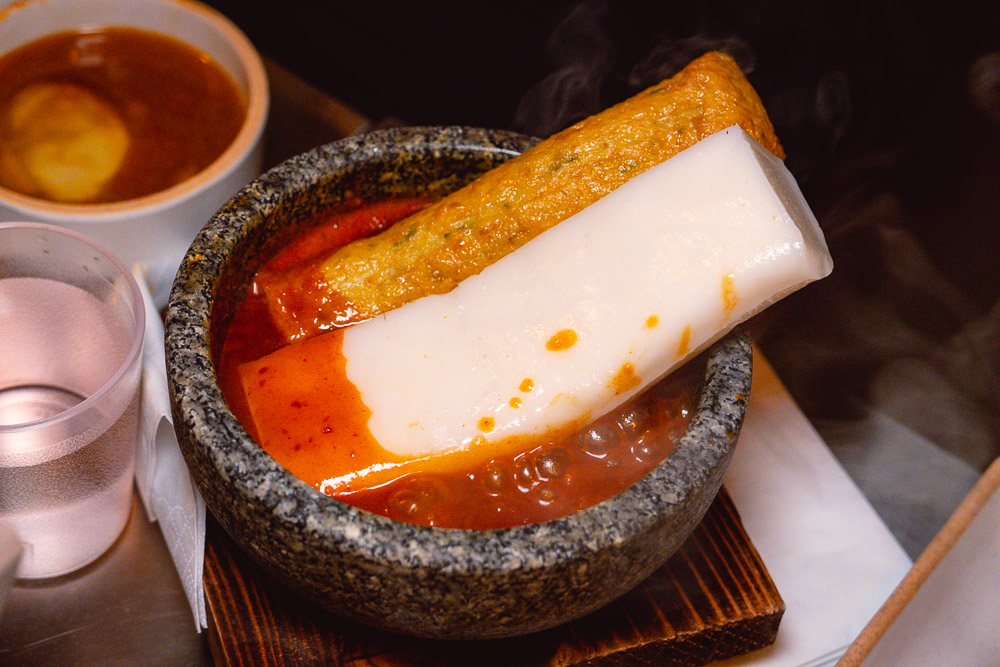 Tteokbokki at Botong Sikdang, a popular Korean restaurant in Shanghai that does grilled pork and banchan. Photo by Rachel Gouk.