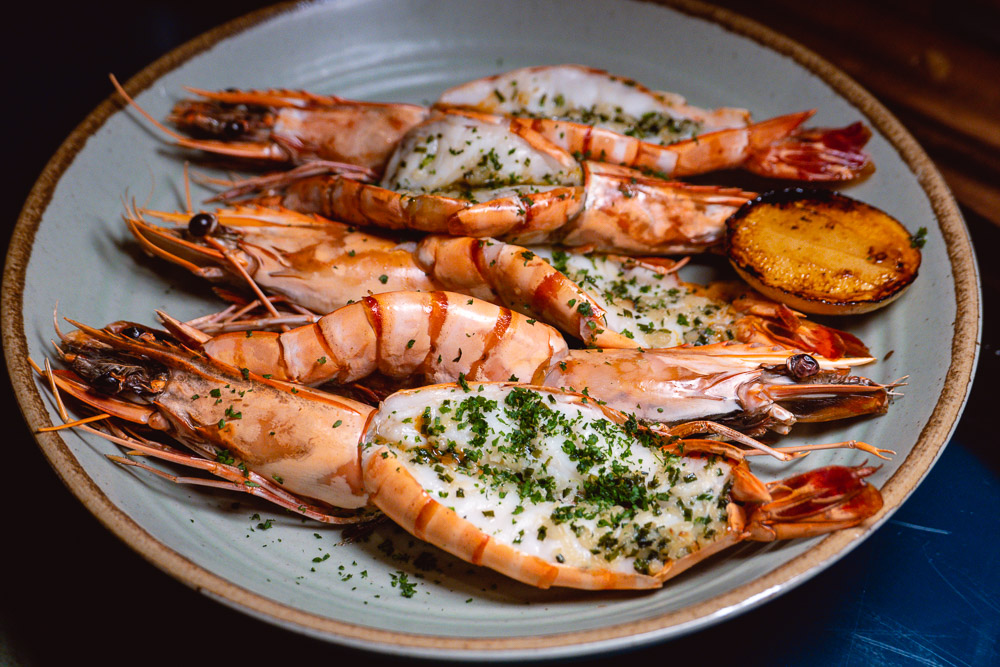 Prawns at Chameleon, a cocktail bar and restaurant in Shanghai. Photo by Rachel Gouk.