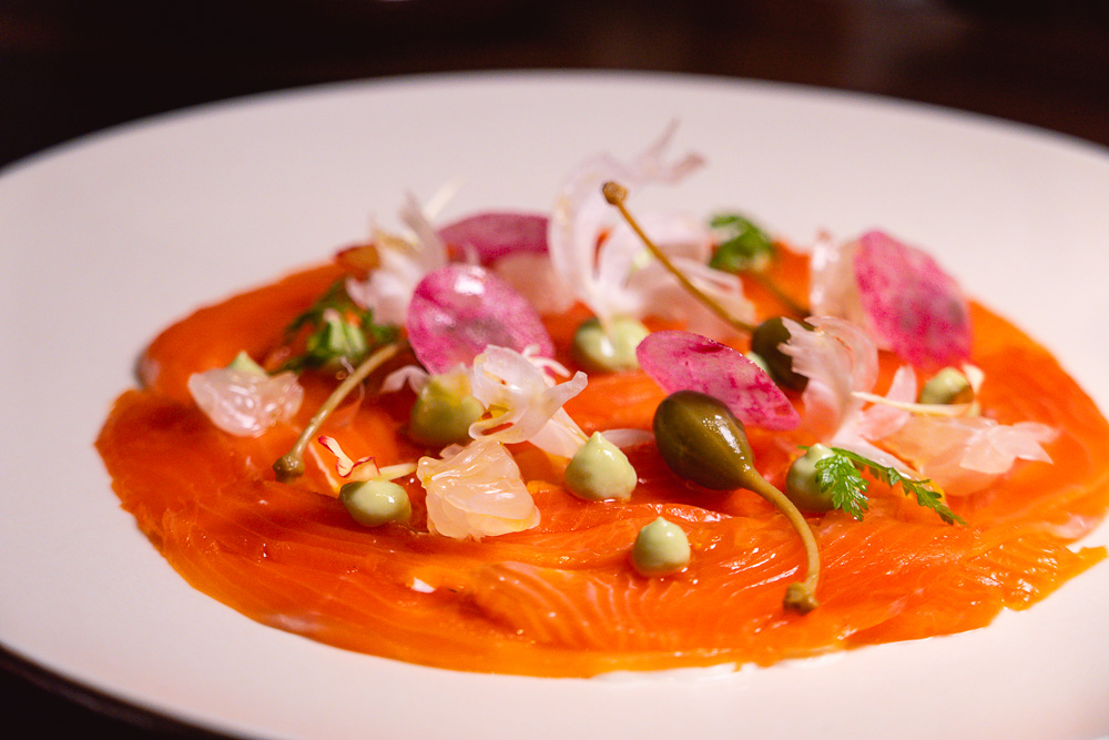 Salmon at Chameleon, a cocktail bar and restaurant in Shanghai. Photo by Rachel Gouk.