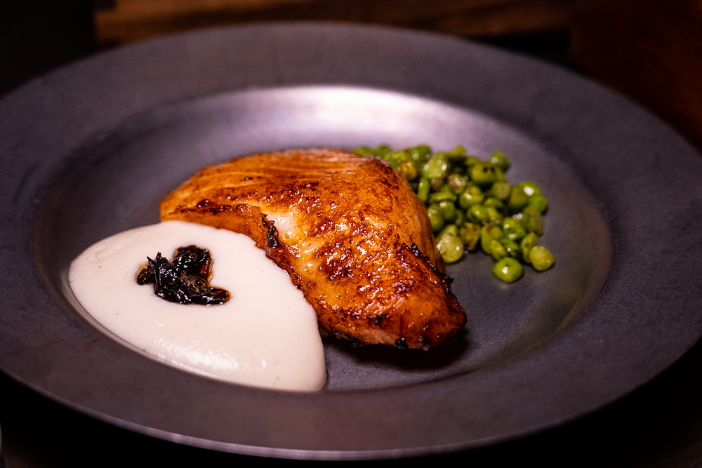 Atlantic cod at Charcohol, a cocktail bar and restaurant in Fengshengli, Shanghai. Photo by Rachel Gouk.