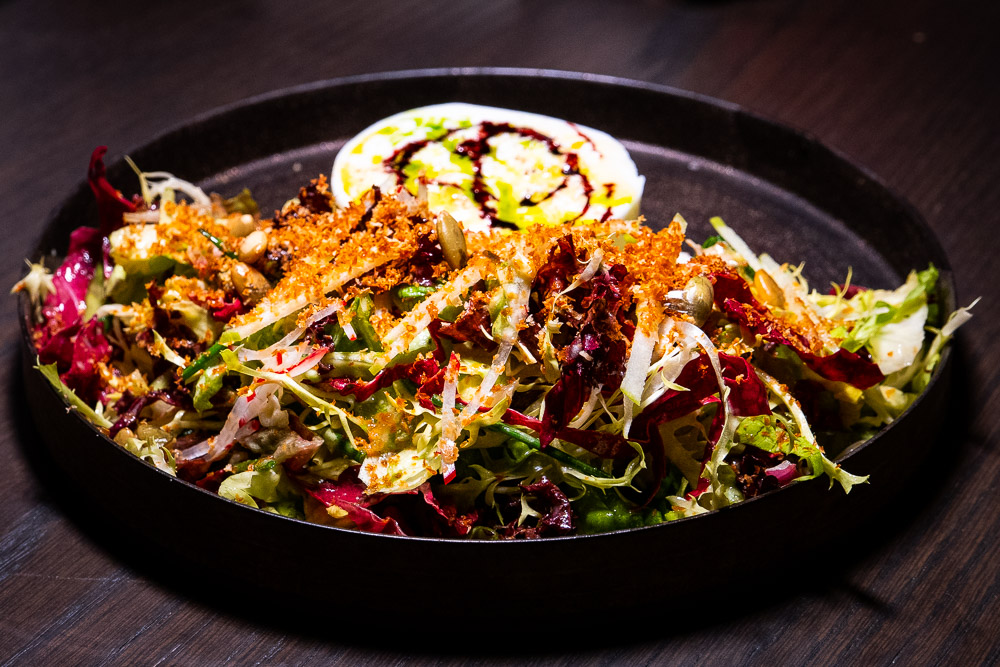 Smoky salad at at Charcohol, a cocktail bar and restaurant in Fengshengli, Shanghai. Photo by Rachel Gouk.