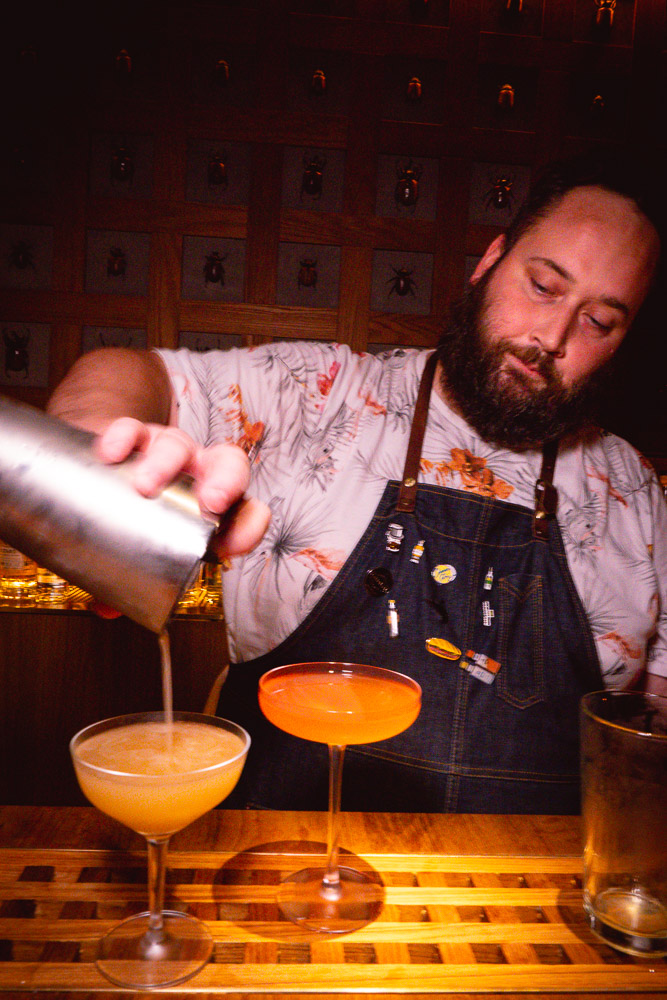 Bartender Mark Lloyd at J.Boroski, a secluded cocktail bar that does high-caliber bespoke drinks in Jing’an, Shanghai. Photo by Rachel Gouk.