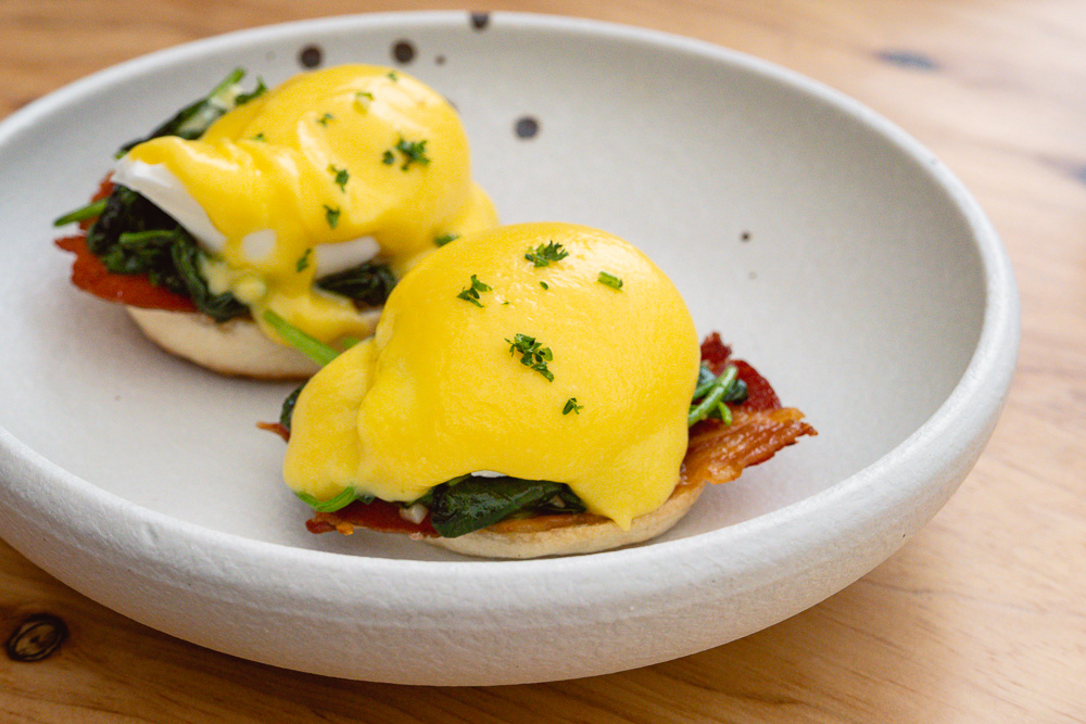 Eggs Benedict, Sunday BBQ brunch at Chameleon, a restaurant/bar in Shanghai. Photo by Rachel Gouk @ Nomfluence. 