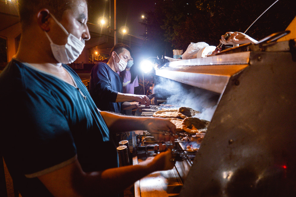 Late night street food in Shanghai: Xinjiang Ali Barbecue. Photo by Rachel Gouk. 