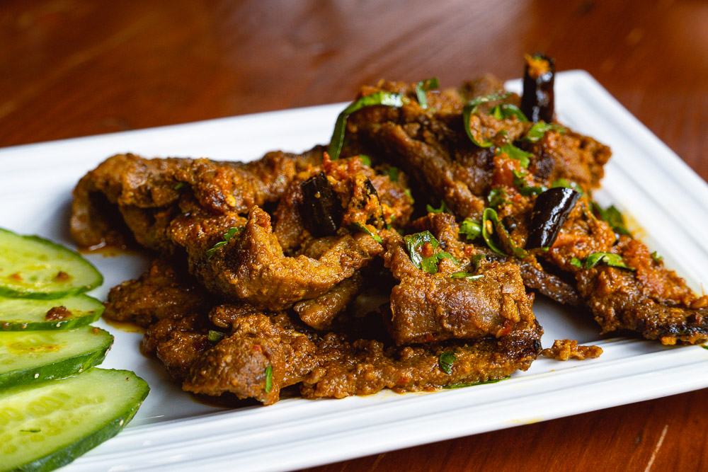 Dry curry beef choila at Nepali Kitchen, a Nepalese restaurant in Shanghai. Photo by Rachel Gouk @ Nomfluence.