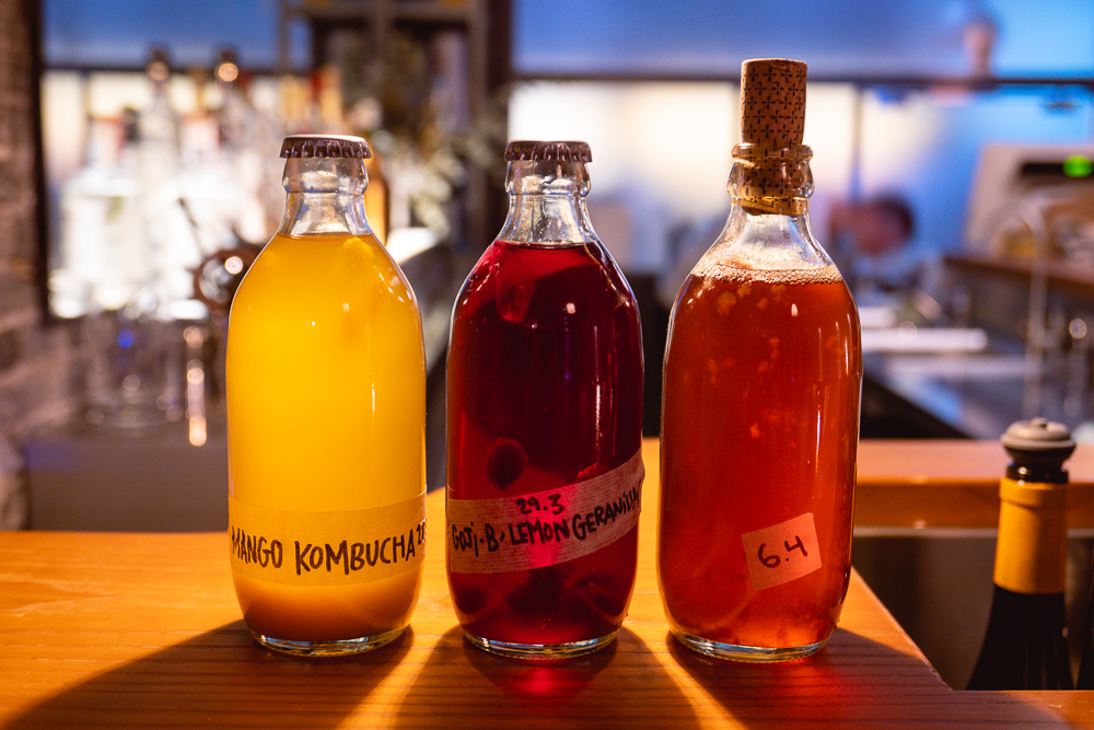 Kombucha at SOiF, a natural wine bar in Shanghai that serves French and European-influenced bites. Photo by Rachel Gouk @ Nomfluence.