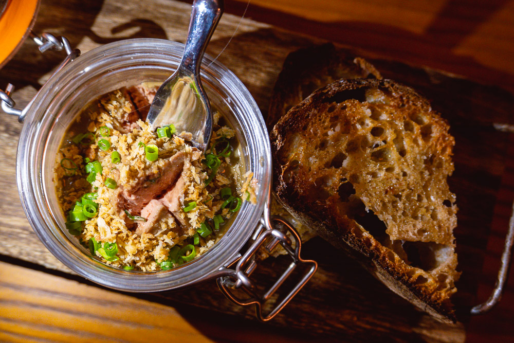 Duck Liver Mousse at SOiF, a natural wine bar in Shanghai that serves French and European-influenced bites. Photo by Rachel Gouk @ Nomfluence.