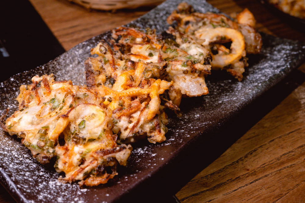 Deep-fried seafood pancake at Yakingtori, a Japanese restaurant in Shanghai that does yakitori. Photo by Rachel Gouk @ Nomfluence.