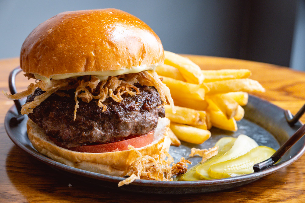 Burgers for brunch at Ars & Delecto, a craft cocktail bar and bistro in Shanghai. Photo by Rachel Gouk @ Nomfluence.