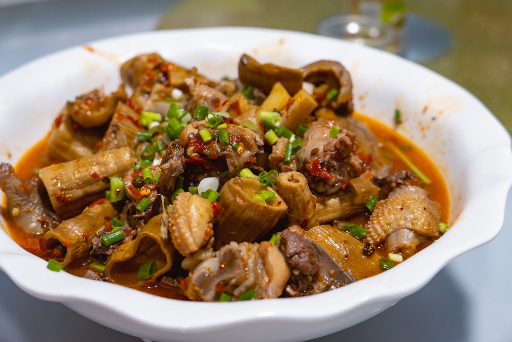 Chicken with black bamboo. La Wei Xian 辣味鲜, a private kitchen serving authentic Sichuan food in Shanghai. Photo by Rachel Gouk @ Nomfluence.