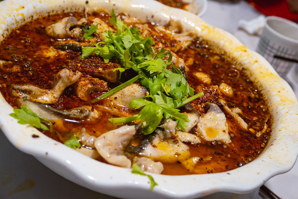 Shuizhuyu, Sichuan "boiled" fish. La Wei Xian 辣味鲜, a private kitchen serving authentic Sichuan food in Shanghai. Photo by Rachel Gouk @ Nomfluence.