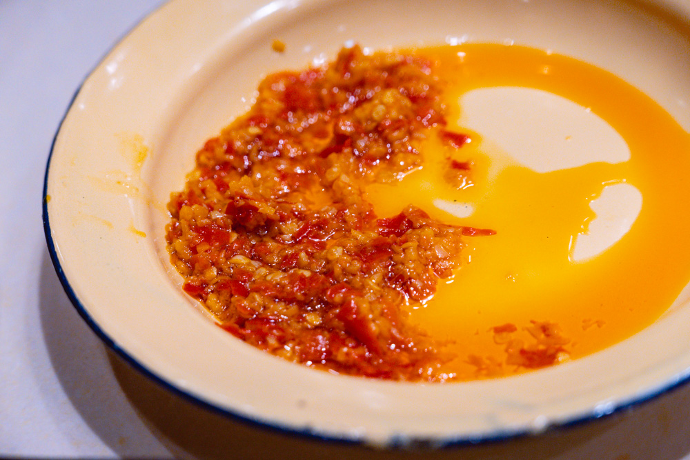 Chili sauce. Yao Ji is a Chinese restaurant in Shanghai that specializes in Dongbei-style Iron Pot Stew "Tie Guo Dun". Photo by Rachel Gouk @ Nomfluence.