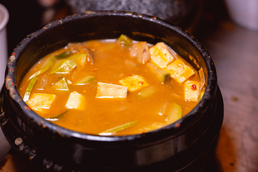 Jjigae at Botong Sikdang (JIng'an), a Korean restaurant in Shanghai that specializes in grilled pork and banchan. Photo by Rachel Gouk @ Nomfluence.