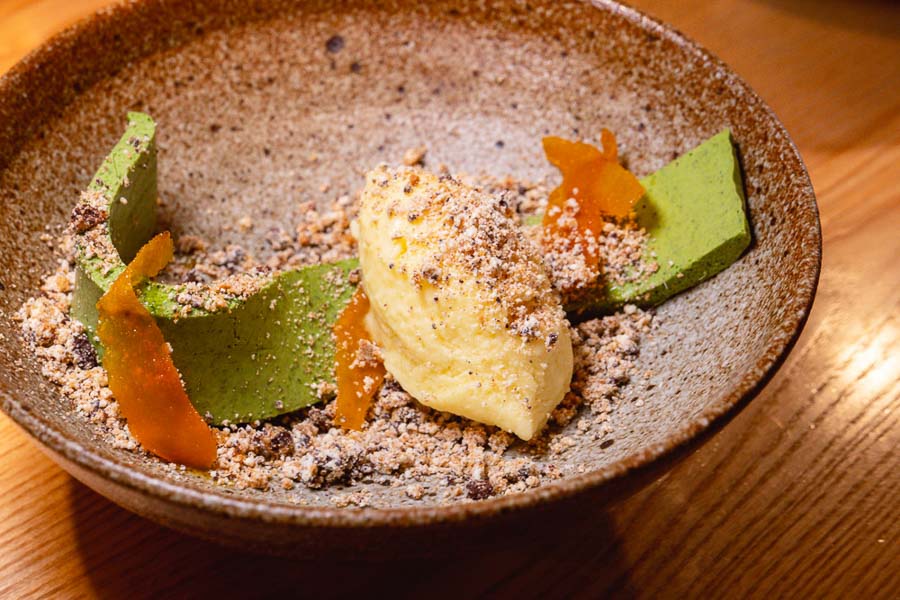 Dessert - Basil Mousse at Oha Eatery, a restaurant in Shanghai that specializes in experimental Guizhou food. Photo by Rachel Gouk @ Nomfluence.