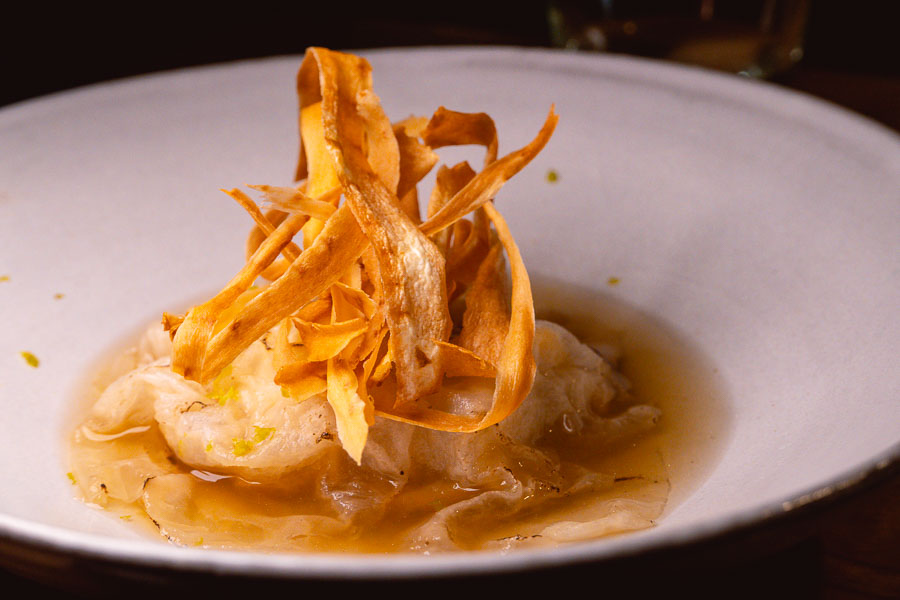 Konjac and Abalone at Oha Eatery, a restaurant in Shanghai that specializes in experimental Guizhou food. Photo by Rachel Gouk @ Nomfluence.