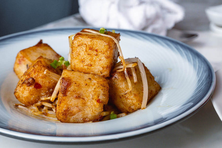 Stir-fried radish cake. All-you-can-eat dim sum brunch at YEN Chinese restaurant, W Shanghai. Photo by Rachel Gouk @ Nomfluence.