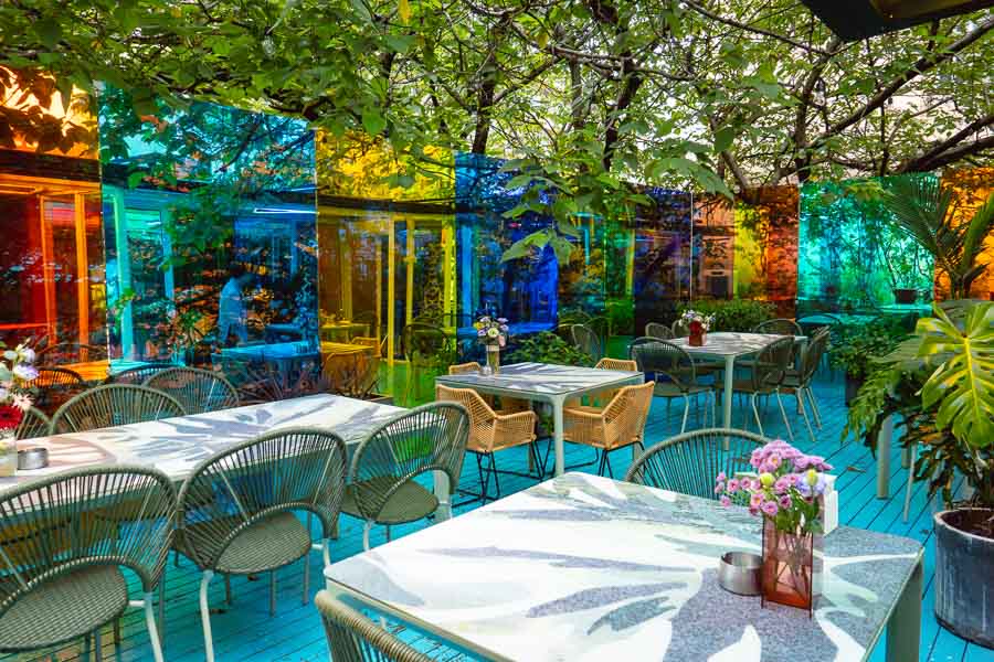Terrace at BANDIT, a restaurant and cocktail lounge bar in Jing'an, Shanghai. Photo by Rachel Gouk @ Nomfluence.