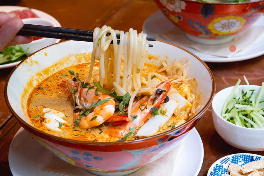 Curry laksa at Ginger, a modern Asian restaurant in Shanghai. Photo by Rachel Gouk @ Nomfluence.