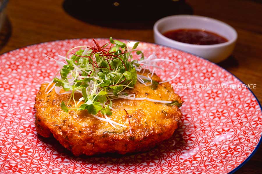String bean prawn cake at Ginger, a modern Asian restaurant in Shanghai. Photo by Rachel Gouk @ Nomfluence.