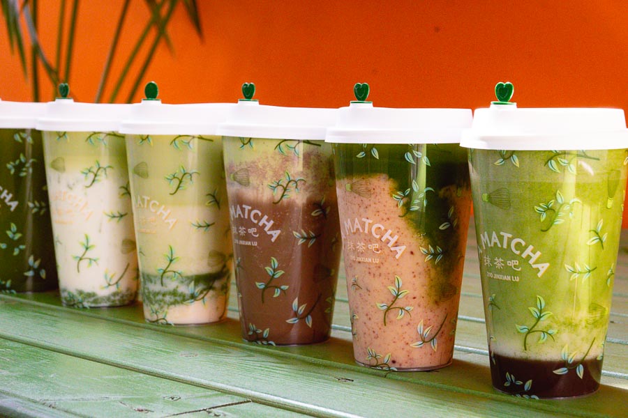 LA MATCHA is a matcha bar outside La Maison serving matcha drinks and desserts in Shanghai. Photo by Rachel Gouk @ Nomfluence