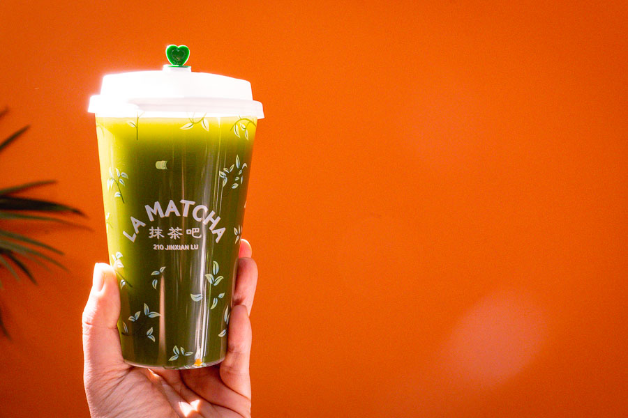LA MATCHA is a matcha bar outside La Maison serving matcha drinks and desserts in Shanghai. Photo by Rachel Gouk @ Nomfluence