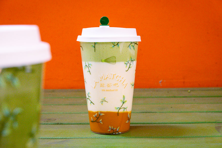 LA MATCHA is a matcha bar outside La Maison serving matcha drinks and desserts in Shanghai. Photo by Rachel Gouk @ Nomfluence