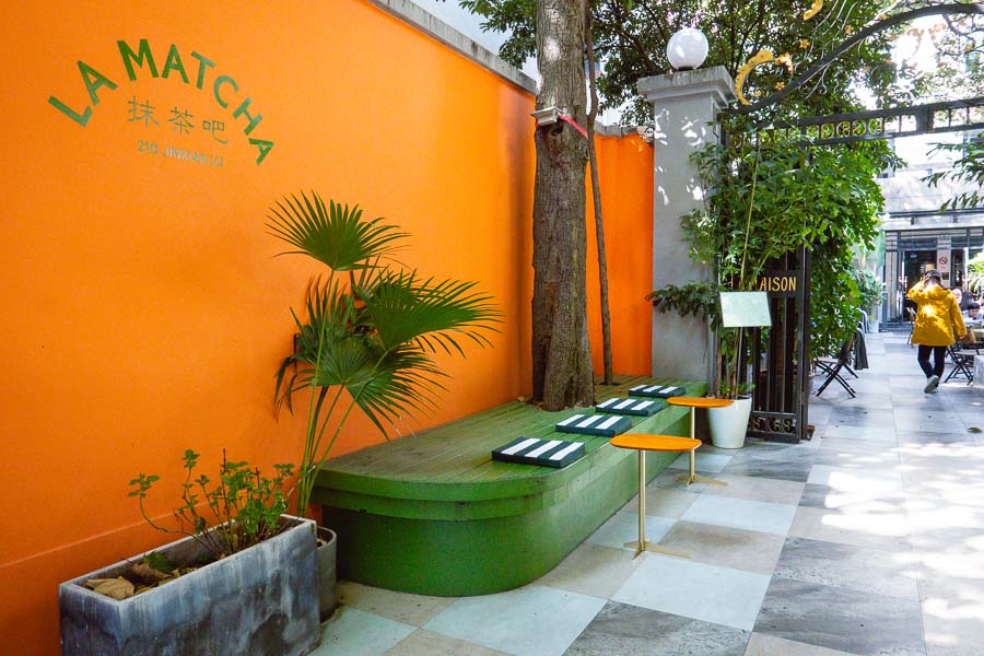 LA MATCHA is a matcha bar outside La Maison serving matcha drinks and desserts in Shanghai. Photo by Rachel Gouk @ Nomfluence
