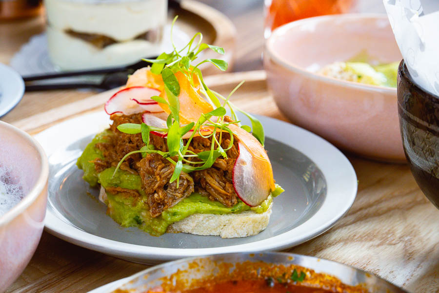 Pulled Pork Tartine. Brunch at Luneurs One ITC. Luneurs is a popular bakery and ice cream shop in Shanghai. Photo by Rachel Gouk @ Nomfluence.