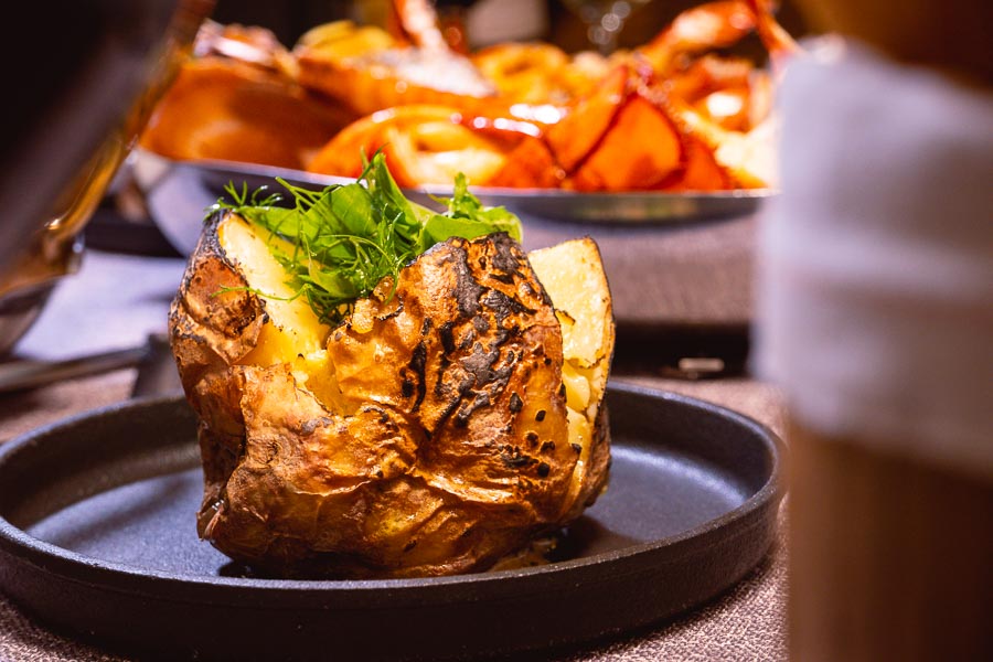 Jacket potato - Dinner at Mr & Mrs Bund. Photo by Rachel Gouk @ Nomfluence.