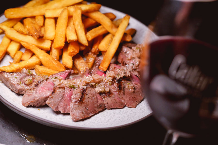 Steak Frites at Cellar To Table, a Mediterranean restaurant and wine bar in Shanghai. Photo by Rachel Gouk @ Nomfluence.