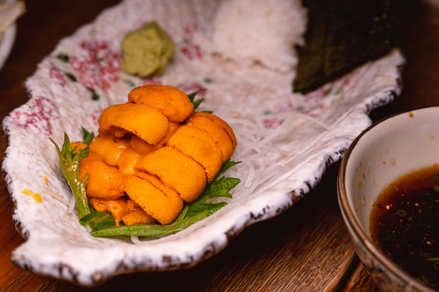 Sea urchin at Xiao's Izakaya, a Japanese restaurant in Shanghai's Gubei district. Photo by Rachel Gouk @ Nomfluence.