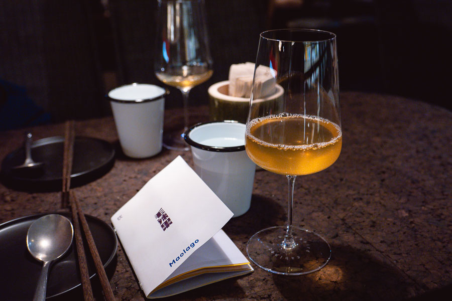 Drip wine at Maolago, a restaurant and bar in Shanghai that serves contemporary Guizhou food and wine. Photo by Rachel Gouk @ Nomfluence.
