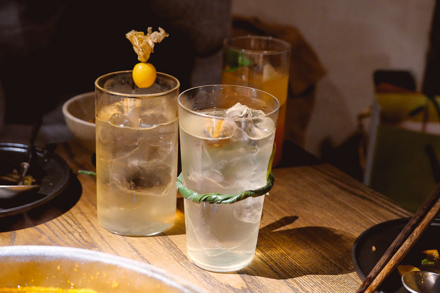 Cocktails at Maolago, a restaurant and bar in Shanghai that serves contemporary Guizhou food and wine. Photo by Rachel Gouk @ Nomfluence.