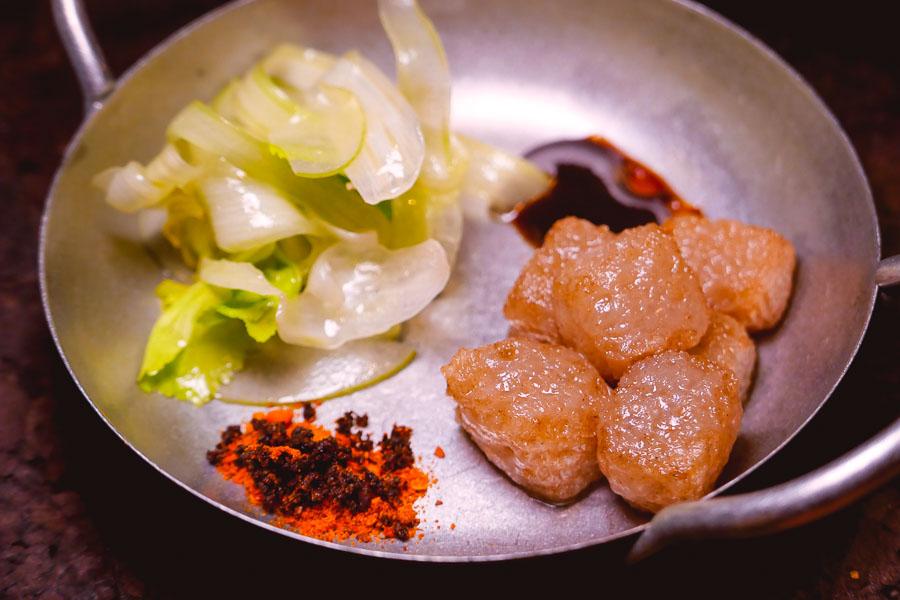 Konjak and green apple at Maolago, a restaurant and bar in Shanghai that serves contemporary Guizhou food and wine. Photo by Rachel Gouk @ Nomfluence.