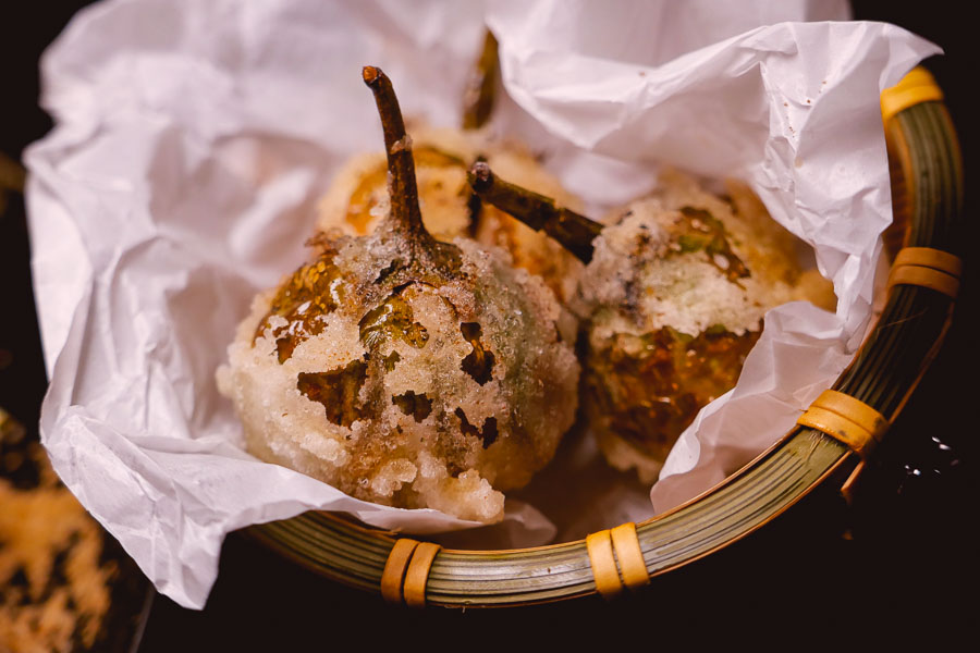 Stuffed eggplants at Maolago, a restaurant and bar in Shanghai that serves contemporary Guizhou food and wine. Photo by Rachel Gouk @ Nomfluence.