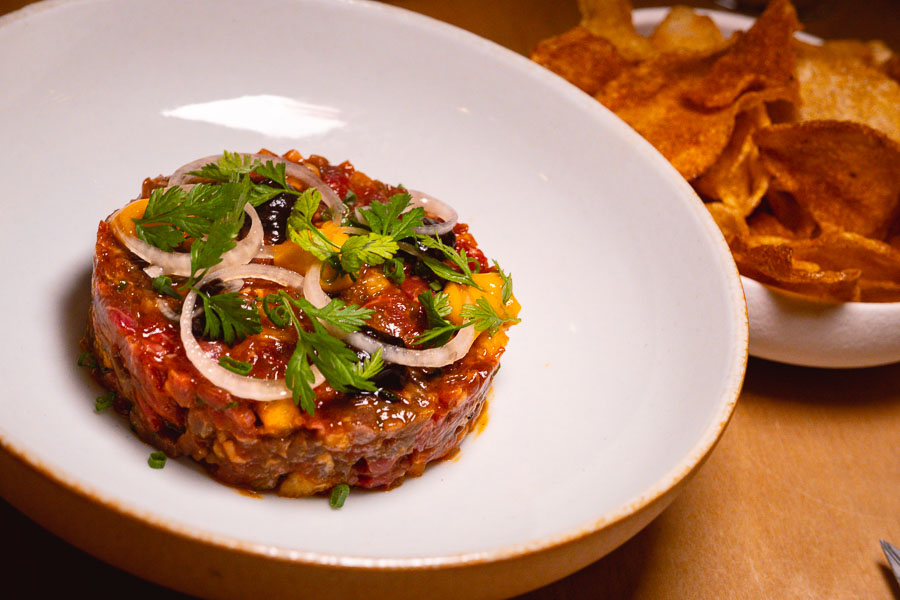 Beef Tartare at Blaz Canteen & Wine Bar, a French bistro in Shanghai. Photo by Rachel Gouk @ Nomfluence.